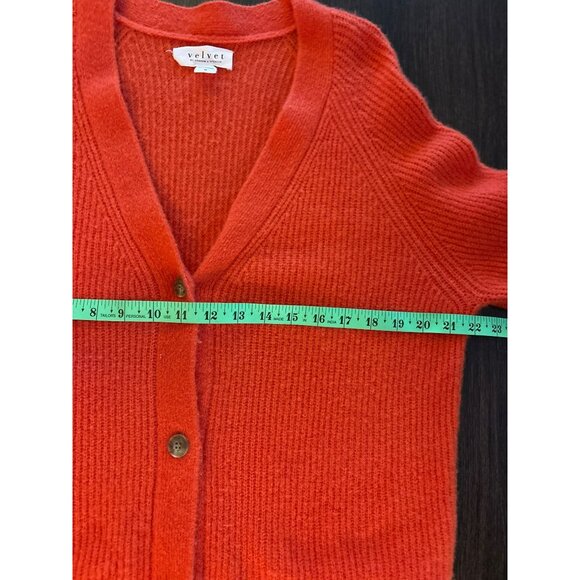 Velvet By Graham & Spencer Wool Blend Button-Front Cardigan Sweater Size M - Picture 9 of 9